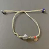 Bracelet Lapis lazuli fil grise