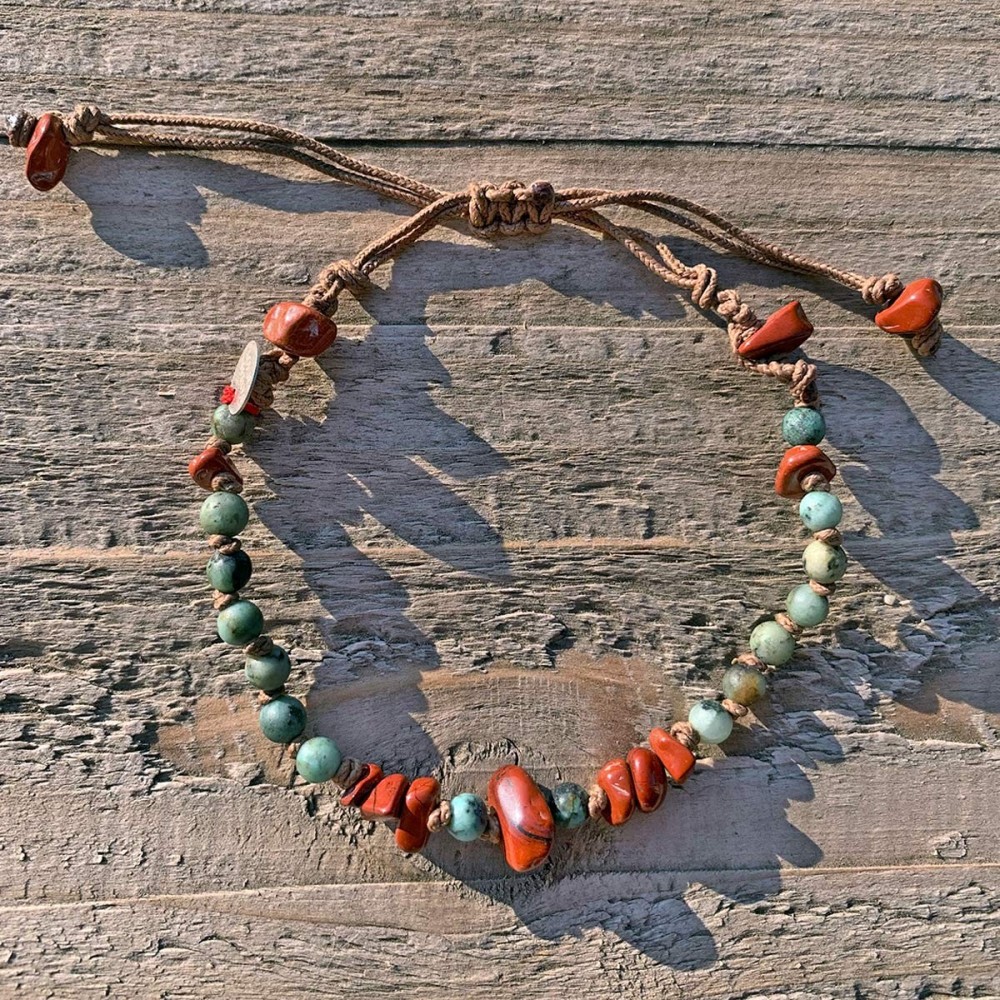Bracelet homme vanessa simon turquoise africaine jaspe