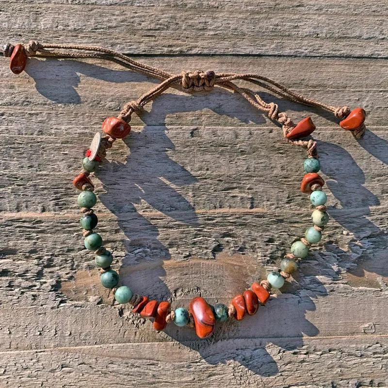 Bracelet homme vanessa simon turquoise africaine jaspe